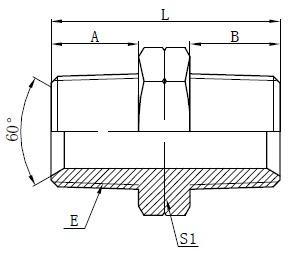 Hydrauliska NPT Male Adapters Drawing