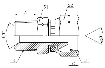NPSM Adapter Fittings Ritning